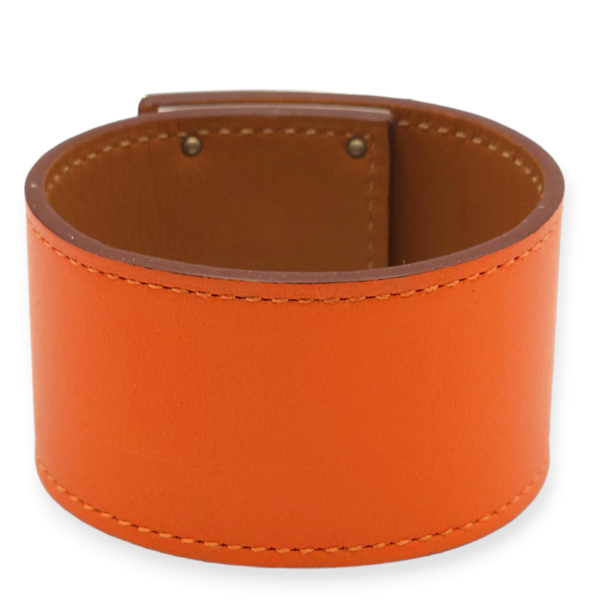 Kelly Dog Orange Bracelet in Swift, Palladium hardware - Image 2