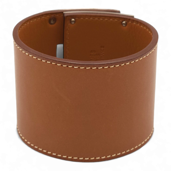 Kelly Double Tour Small Naturel Bracelet in Barenia, Palladium hardware - Image 2