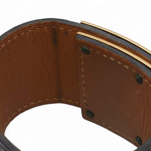 Kelly Dog Small Black Bracelet in Matte Alligator, Permabrass hardware - Image 4