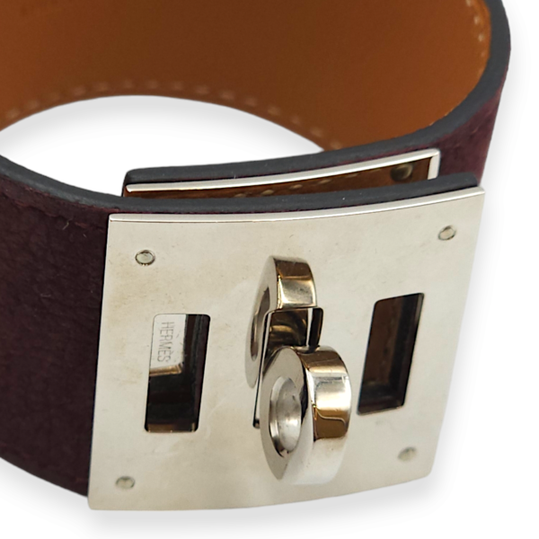 Kelly Dog Small Prune Bracelet in Suede Leather, Palladium hardware - Image 3