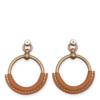 Loop Fauve Earrings in Barenia, Sunset Aluminum hardware - Image 2