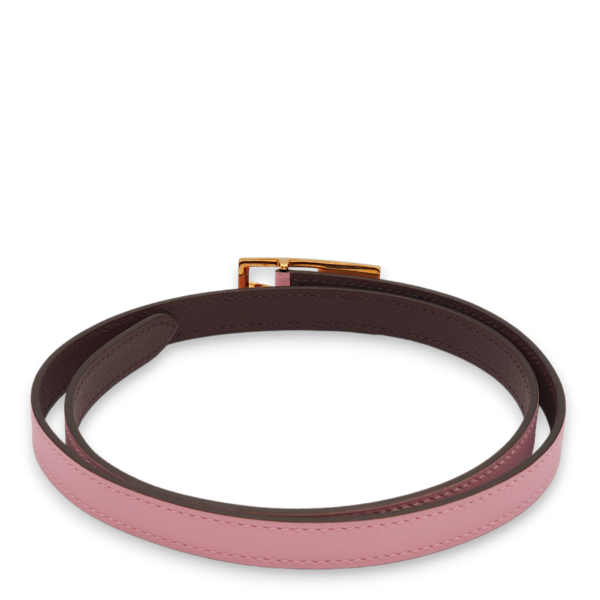 Lucky 15 70 Mauve Sylvestre/Rouge Sellier Belt in Epsom, Rose Gold hardware - Image 2
