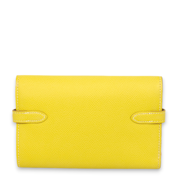 Kelly Depliant Lime/ Gris Perle Wallet in Epsom, Palladium hardware - Image 2