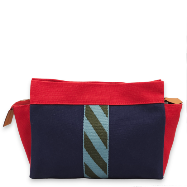 Jimetou Jumping Case. Rouge/Bleu Pouch in Toile, Palladium hardware - Image 2