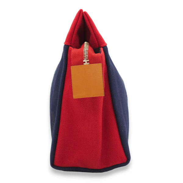 Jimetou Jumping Case. Rouge/Bleu Pouch in Toile, Palladium hardware - Image 4