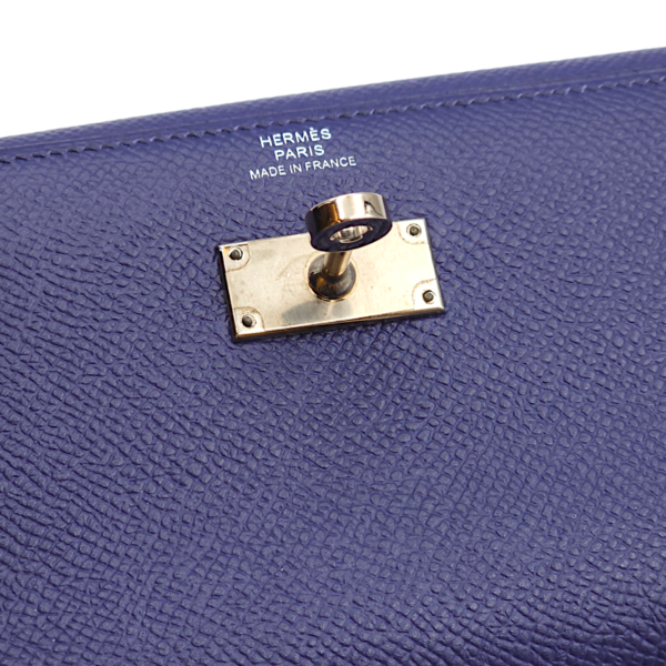 Kelly Depliant Verso Blue Encre & Blue Zellige Wallet in Epsom, Palladium hardware - Image 4