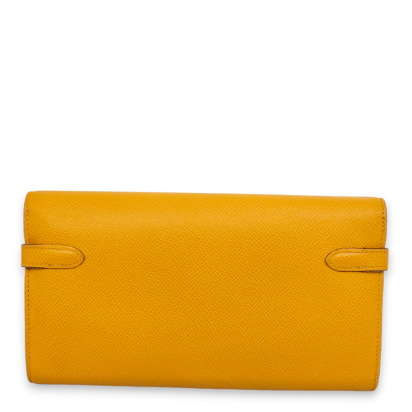Kelly Jaune Ambre Wallet in Epsom, Palladium hardware - Image 3