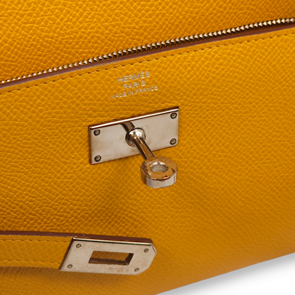 Kelly Jaune Ambre Wallet in Epsom, Palladium hardware - Image 6