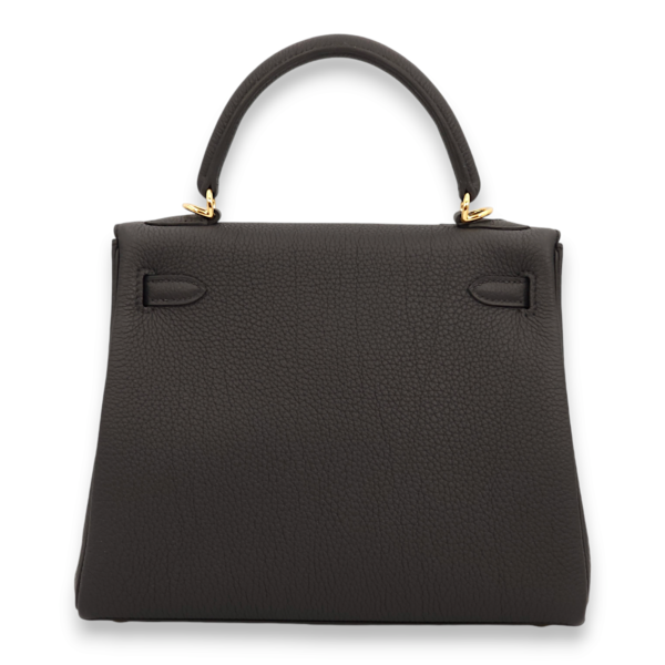 Kelly 25 Black in Togo, Gold hardware - Image 2