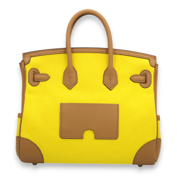 Birkin Cargo 25 Jaune Citron / Chai in Swift, Palladium hardware - Image 2