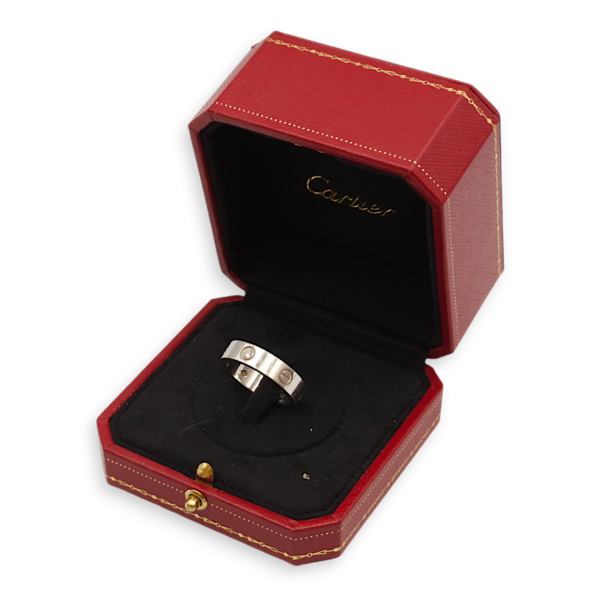 Love 3 Diamonds Ring in White Gold - Image 3