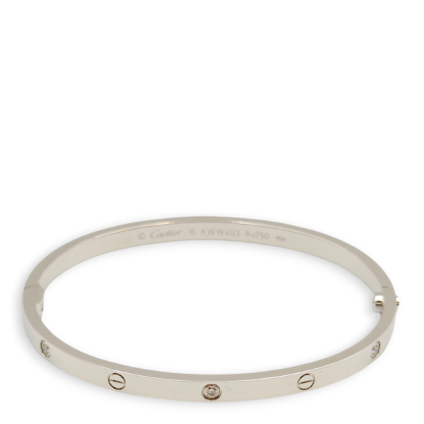 Love 16, 6 Diamonds Bracelet in White Gold - Image 2