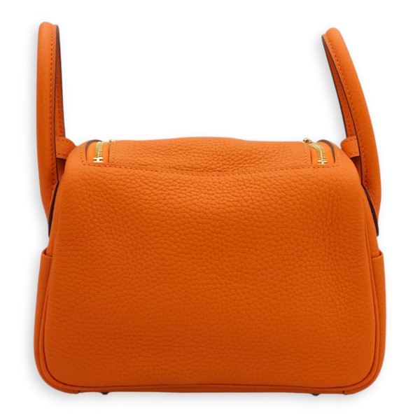 Lindy Mini Orange in Clemence, Gold hardware - Image 2