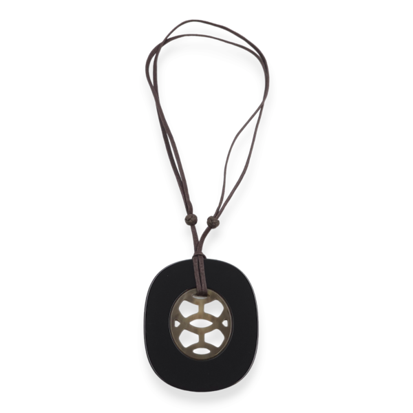 Lift Pendant Black Necklace in Laquer - Image 2