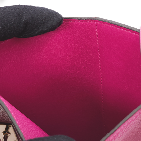 Kelly Depliant Rose Pourpre Wallet in Chevre Mysore, Palladium hardware - Image 7