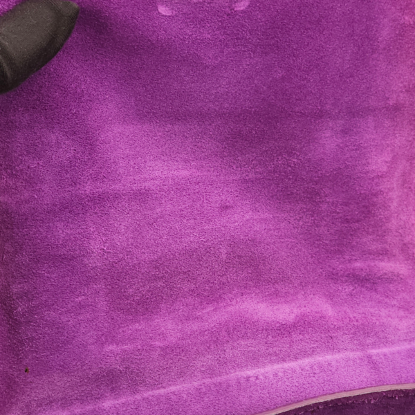 Messenger Purple Crossbody Bag in Suede Leather, Gold hardware - Image 9
