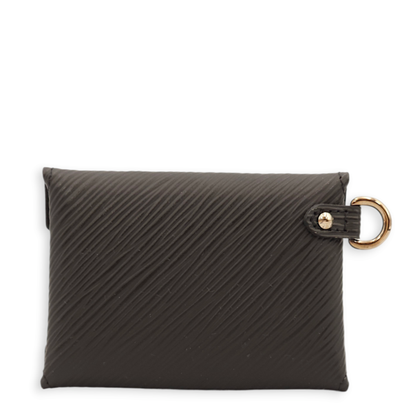 Kirigami Chain Card Holder Black Necklace in Epi Leather, Palladium hardware - Image 2
