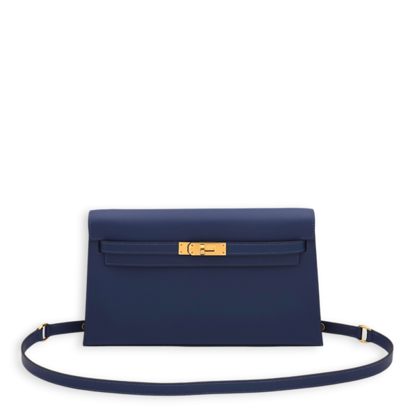 Kelly Elan Deep Blue in Madame, Gold hardware - Image 3