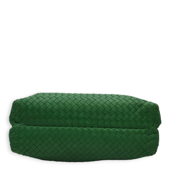 Intrecciato Green Shoulder Bag in Nappa Leather, Brunito hardware - Image 17