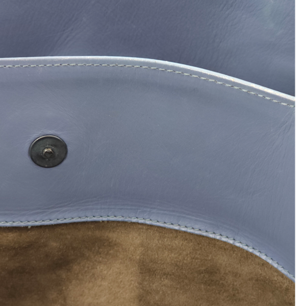 Intrecciato Roma Blue Top Handle Bag in Calfskin/Nappa Leather, Brunito hardware - Image 34