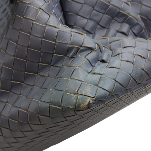 Intrecciato Roma Blue Top Handle Bag in Calfskin/Nappa Leather, Brunito hardware - Image 23