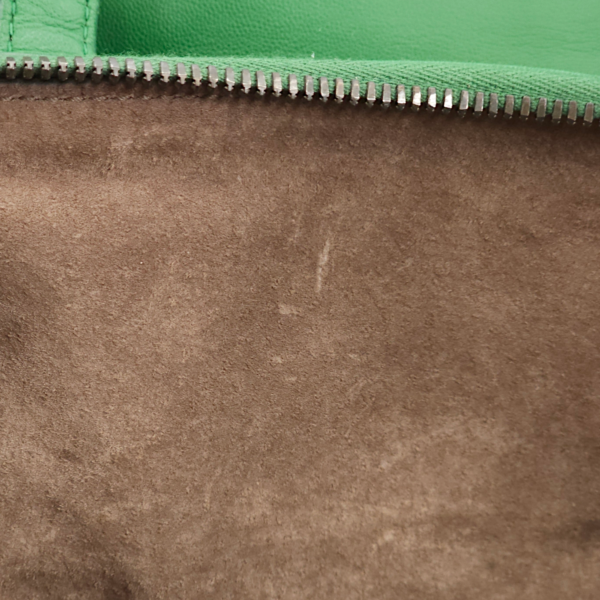 Intrecciato Green Shoulder Bag in Nappa Leather, Brunito hardware - Image 2