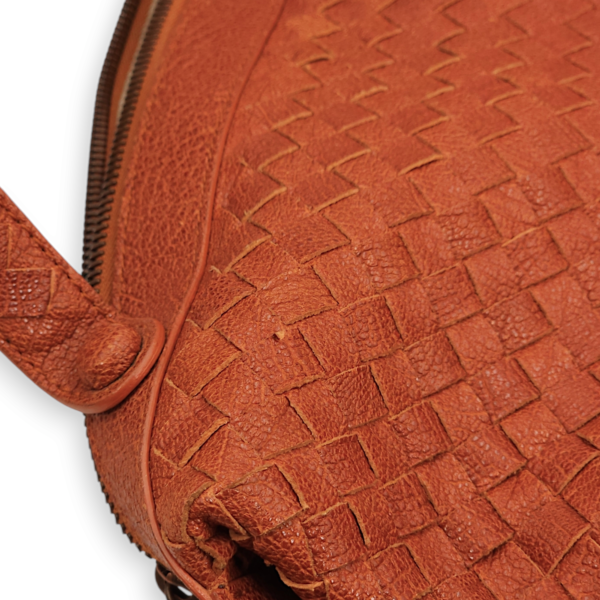 Intrecciato Zipped Rust Hobo Brick Shoulder Bag in Chevre Leather, Brass hardware - Image 22