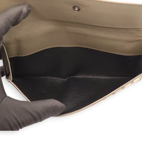 Intrecciato Bi-Fold Olive Green Wallet in Nappa Leather, Brunito hardware - Image 13