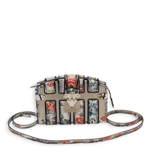 LV Petite Malle (SS 2018 Collection) Floral Print Clutch in Calf/Metal, Palladium hardware - Image 11