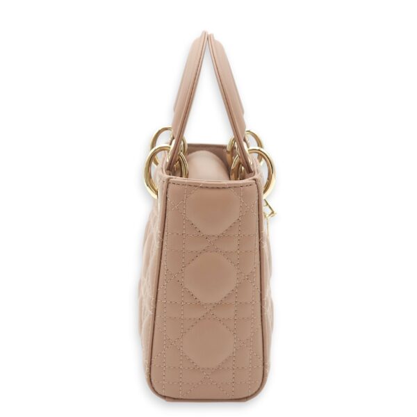 Lady Dior Mini Blush Top Handle Bag in Lambskin, Gold hardware - Image 7