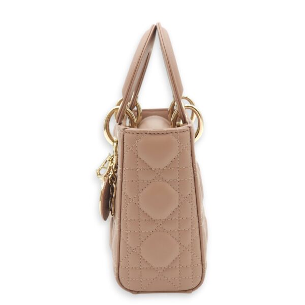 Lady Dior Mini Blush Top Handle Bag in Lambskin, Gold hardware - Image 6