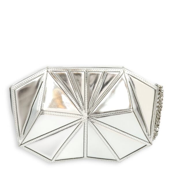 Midnight Swim Silver Clutch in Patent Leather, Palladium hardware - Image 2