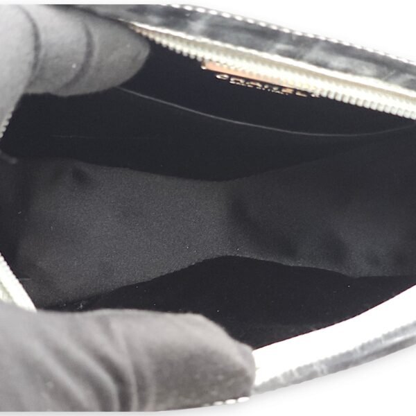 Midnight Swim Silver Clutch in Patent Leather, Palladium hardware - Image 7