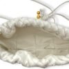 Intrecciato Bulb White Crossbody Bag in Nappa Leather, Gold hardware - Image 7