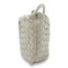 Intrecciato Bulb White Crossbody Bag in Nappa Leather, Gold hardware - Image 3