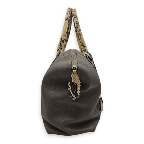 Lockit Etoupe /Python Handle Tote Bag in Calfskin, Palladium hardware - Image 3