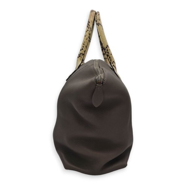 Lockit Etoupe /Python Handle Tote Bag in Calfskin, Palladium hardware - Image 4