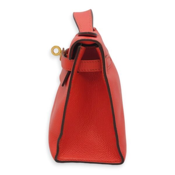 Kelly Pochette Rose Jaipur in Epsom, Gold hardware - Image 5