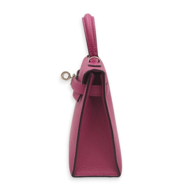 Kelly 20 Rose Pourpre in Chevre Leather, Palladium hardware - Image 3