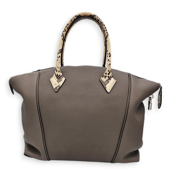 Lockit Etoupe /Python Handle Tote Bag in Calfskin, Palladium hardware - Image 2