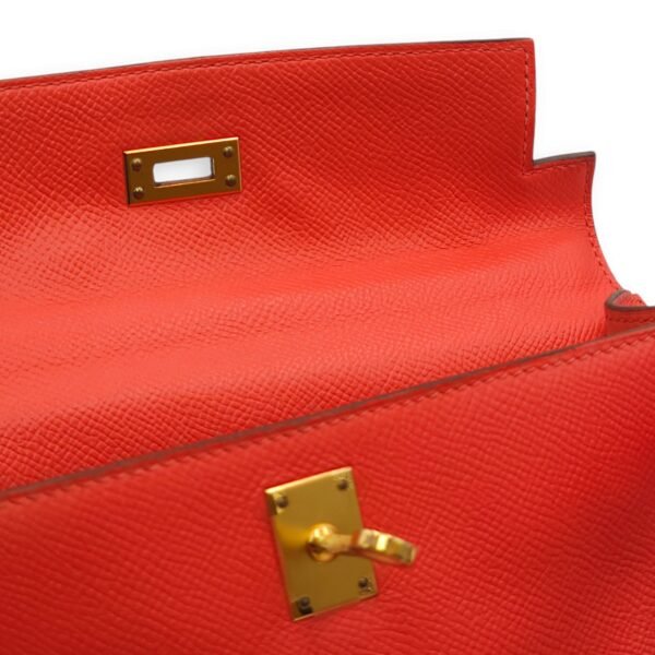 Kelly Pochette Rose Jaipur in Epsom, Gold hardware - Image 9