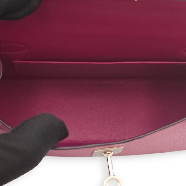 Kelly 20 Rose Pourpre in Chevre Leather, Palladium hardware - Image 6