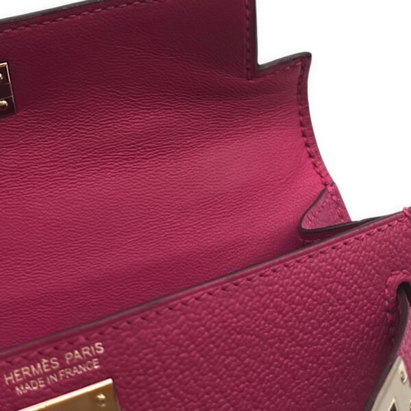 Kelly 20 Rose Pourpre in Chevre Leather, Palladium hardware - Image 8