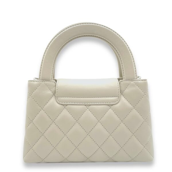 Kelly Mini White Top Handle Bag in Calfskin, Gold hardware - Image 2