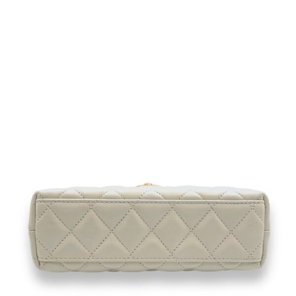 Kelly Mini White Top Handle Bag in Calfskin, Gold hardware - Image 4