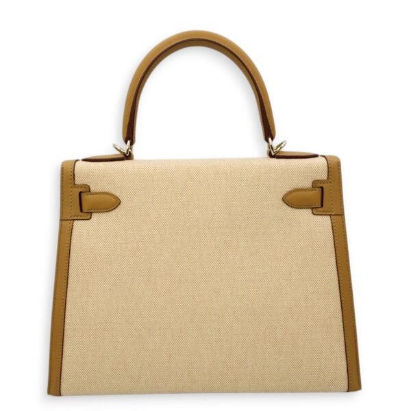 Kelly 28 Biscuit/Ecru in Swift/Toile H, Palladium hardware - Image 2