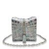 Square PM Rainbow Top Handle Bag in Alligator, Palladium hardware - Image 7
