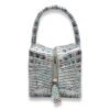 Square PM Rainbow Top Handle Bag in Alligator, Palladium hardware