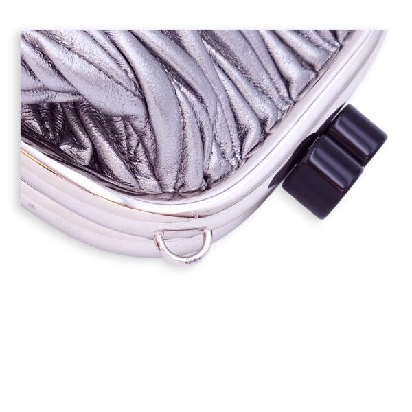 Miu Belle Mini Bag 14x10.5x5cm Silver Crossbody Bag in Metallic Nappa Leather, Silver hardware - Image 3
