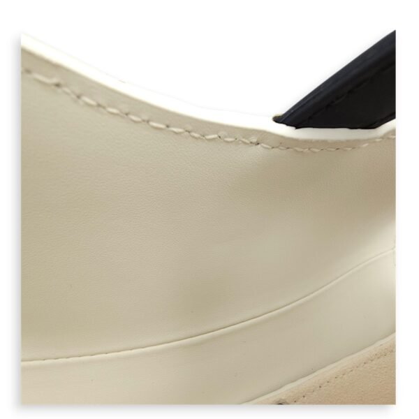 Medium Saddle with Strap Medium White, Dark Blue Crossbody Bag in Oblique Perforated Embossed Calf, Gold hardware - Image 9